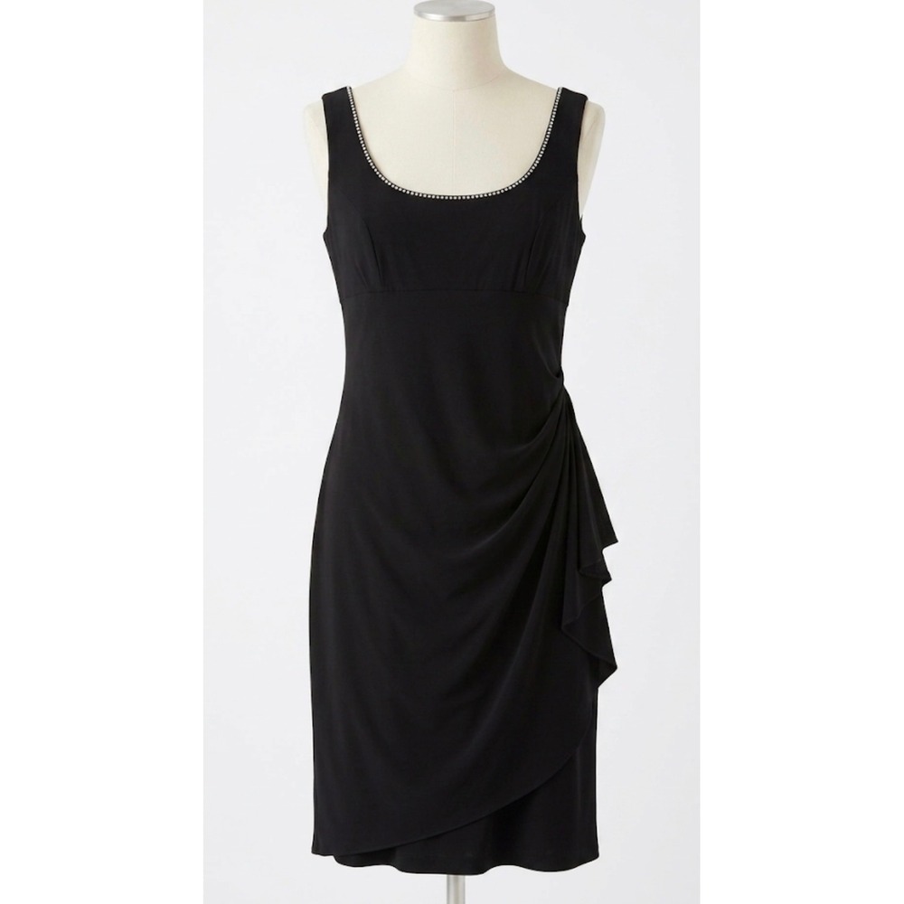 Vtg 90s Alex Evenings‎ 4P Black Cocktail Dress Rhinestone Y2K Glam
Ruffle